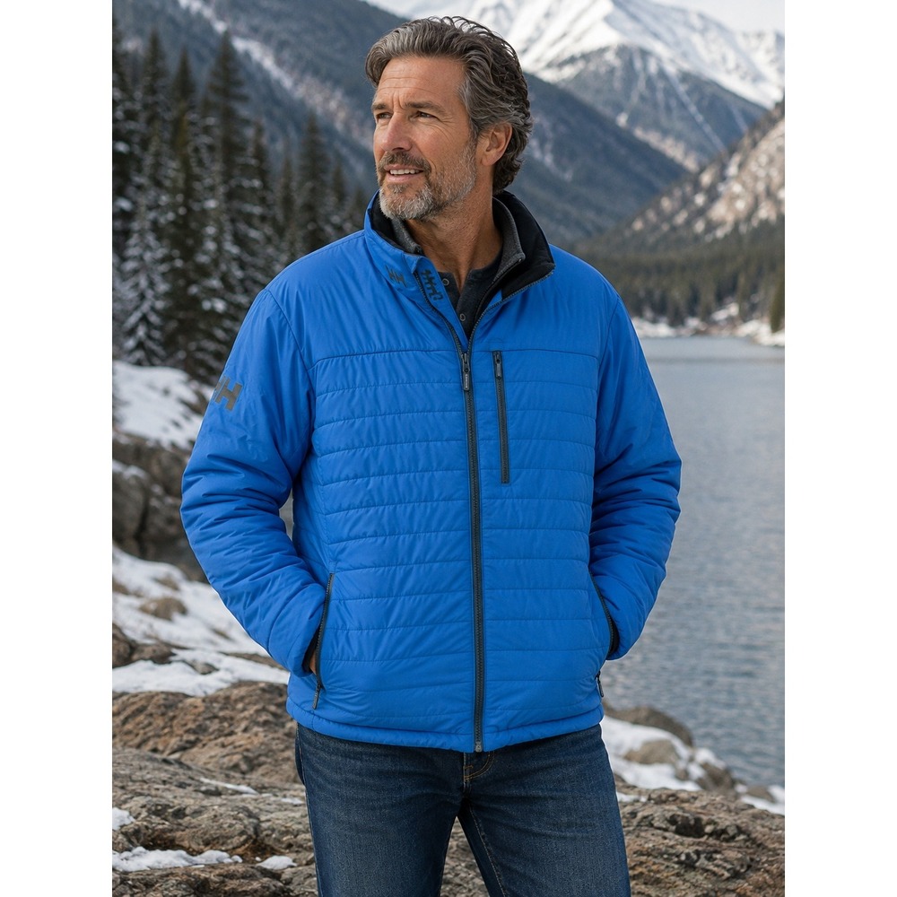 Helly Hansen Mens 3XL Blue Primaloft Insulated Quilted Full Zip Puffer Jacket